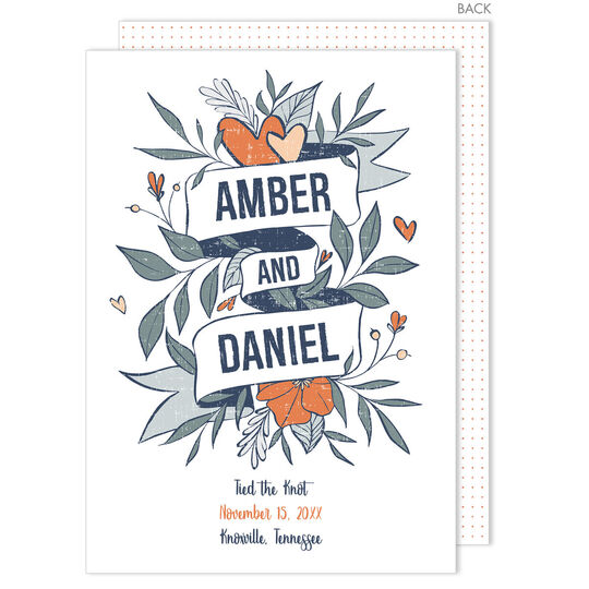 Orange Swag Wedding Announcements